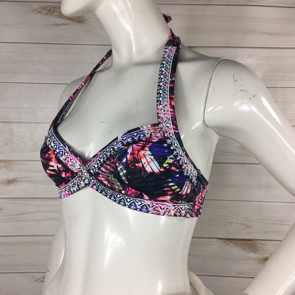 VS Pink Embroidered Halter Bikini Top - Picture 2 of 8